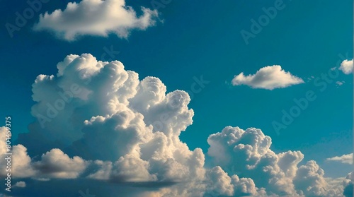 Blue sky with cloud in the sunny day of summer time. natural blue sky  background