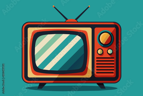 Retro tv icon. Retro television technology and media theme. Colorful design. Vector illustration
