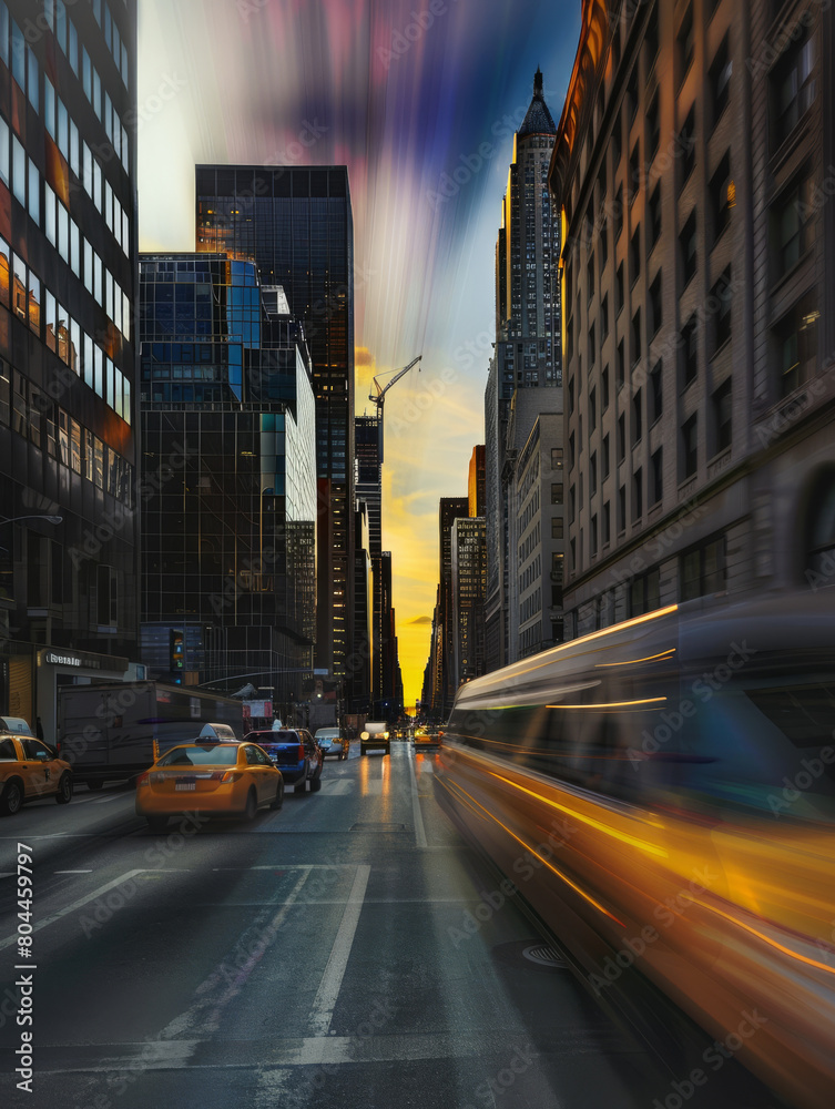 Fototapeta premium City scene using the rule of odds photography method 