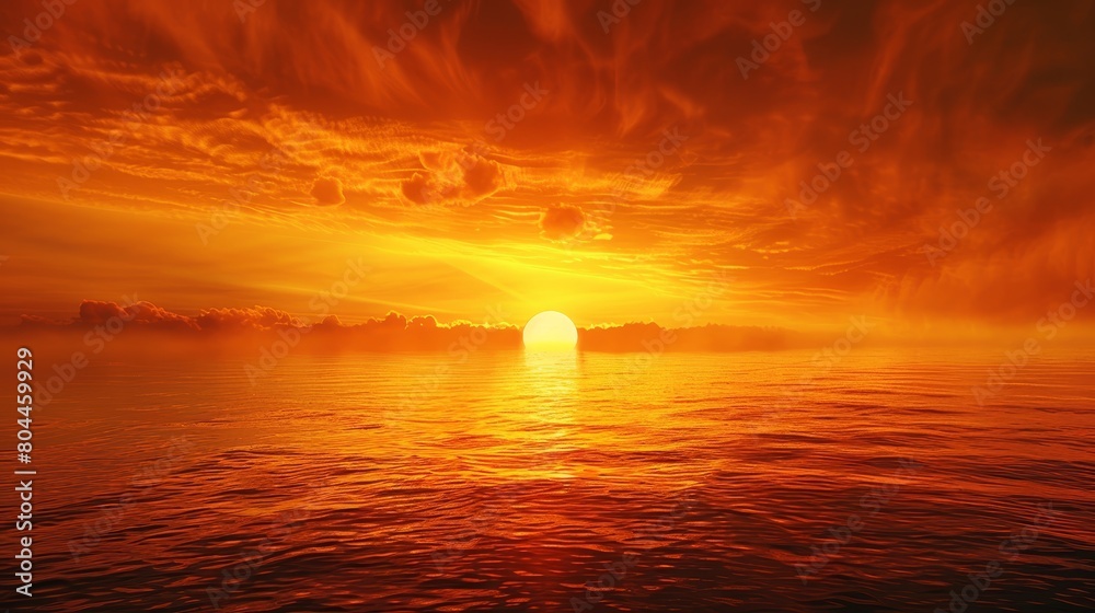 Craft an image of a panoramic sunset Craft an image of a panoramic sunset