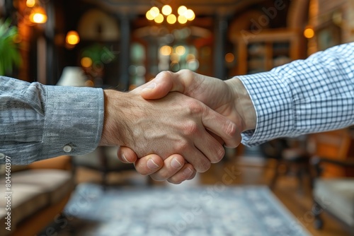 Two people shaking hands close up © yuliachupina