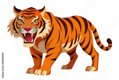 Tiger on a white background. Vector illustration of a tiger.