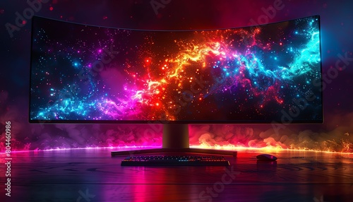 Immerse yourself in the vibrant world of gaming with this state-of-the-art curved monitor