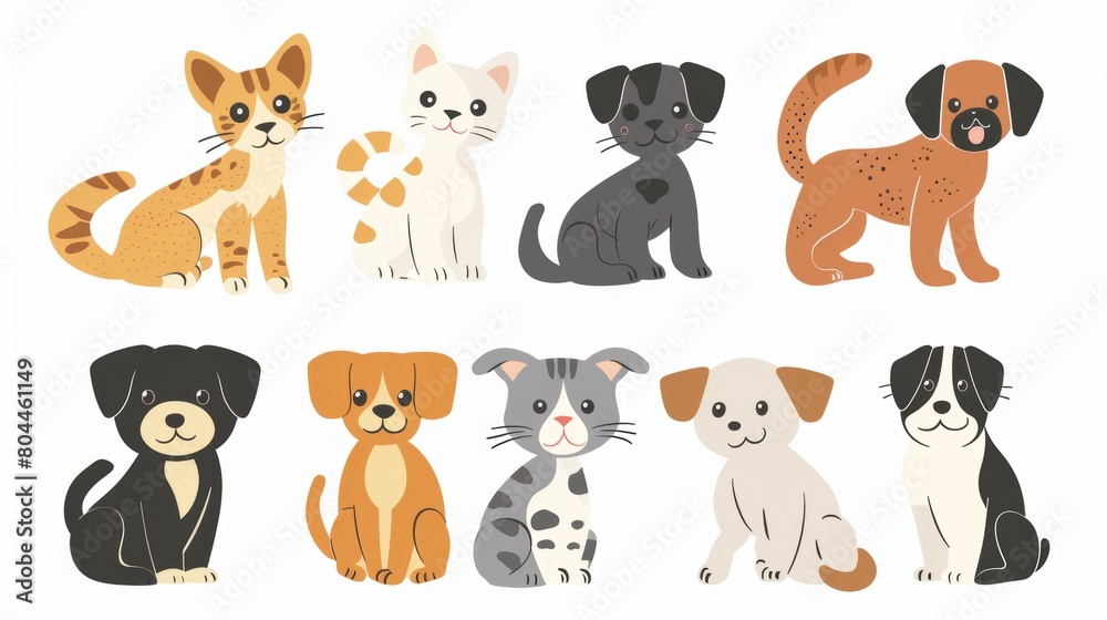 Fototapeta premium Vector illustration collection of cute dog