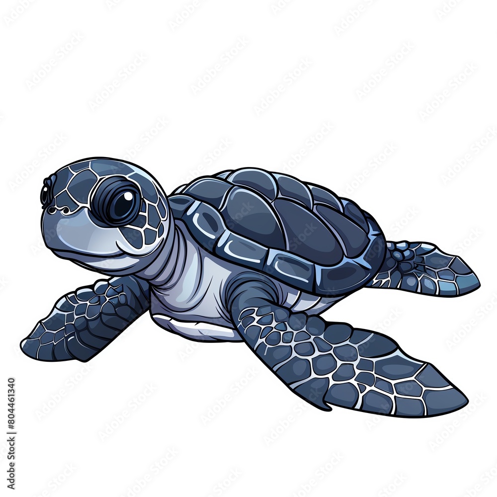 Obraz premium Create a cute cartoon sea turtle. Make it look friendly and approachable. Use a bright and inviting color scheme.