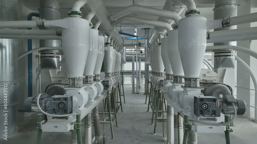 The view of production of wheat in factory. The view of production of wheat in factory.