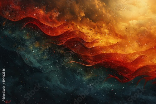 The fiery waves of the nebula undulate, carrying with them the promise of new life photo