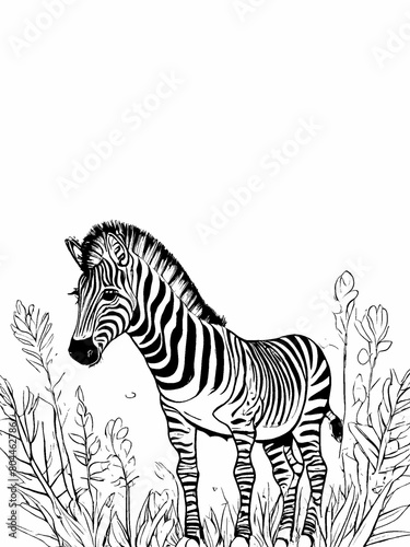 Black and white Zebra illustration