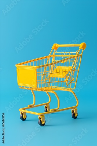 3D Yellow Shopping Trolley