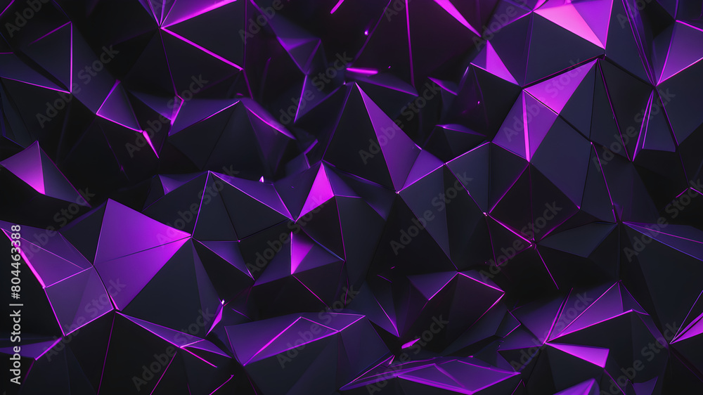 Fototapeta premium Abstract Geometric Background in Black with Polygonal Structureq