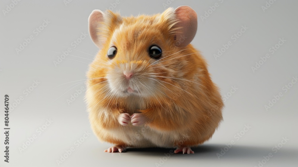 Cute hamster. 3D vector illustration.