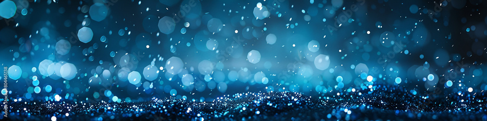 Deep Ocean Blue Twinkling Lights, Serene and Deep Background for Tranquil Themes