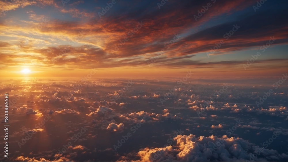 Celestial landscape at sunset Celestial landscape at sunset