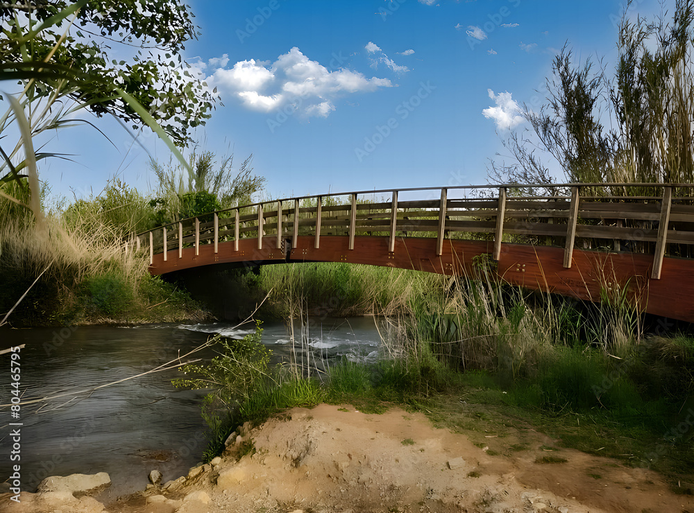 bridge over river in the forest bridge over river in the forest