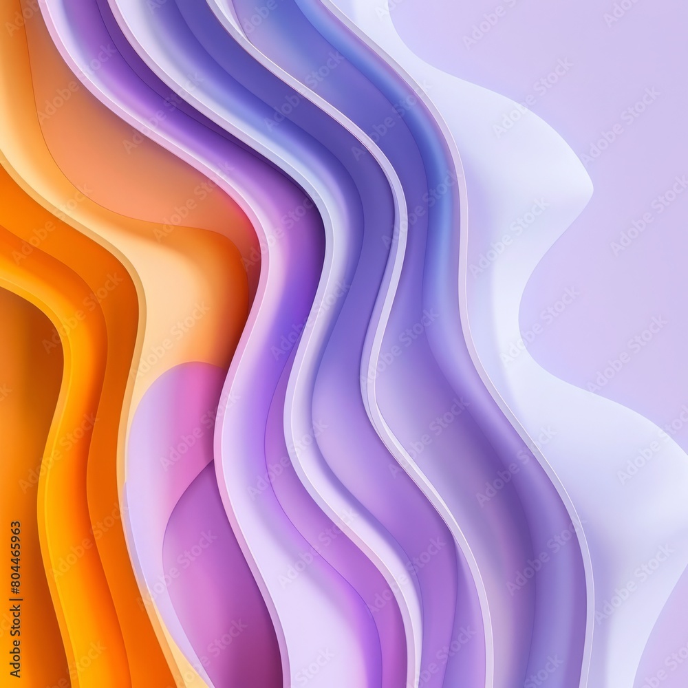 abstract background with colorful wavy shapes on a light purple and orange gradient background, in a modern minimalist style, with soft lighting, an elegant composition abstract background with colorful wavy shapes on a light purple and orange gradient background, in a modern minimalist style, with soft lighting, an elegant composition