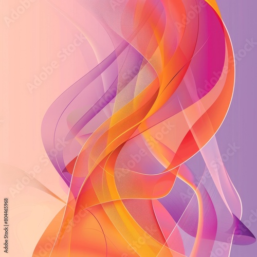 abstract background with colorful wavy shapes on a light purple and orange gradient background  in a modern minimalist style  with soft lighting  an elegant composition