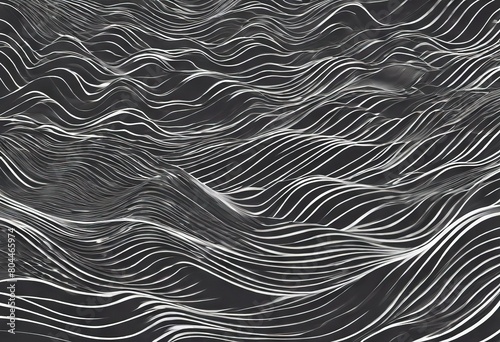 'Illustration waves flowing gray gital running chaotic dark' photo