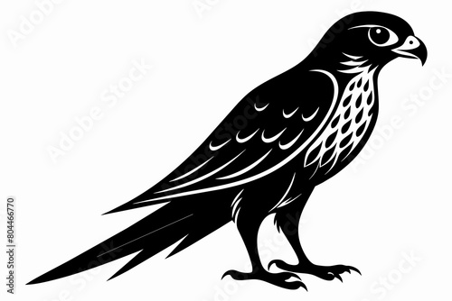 Foto kestrel silhouette on white background, Vector illustration, icon, svg, characte