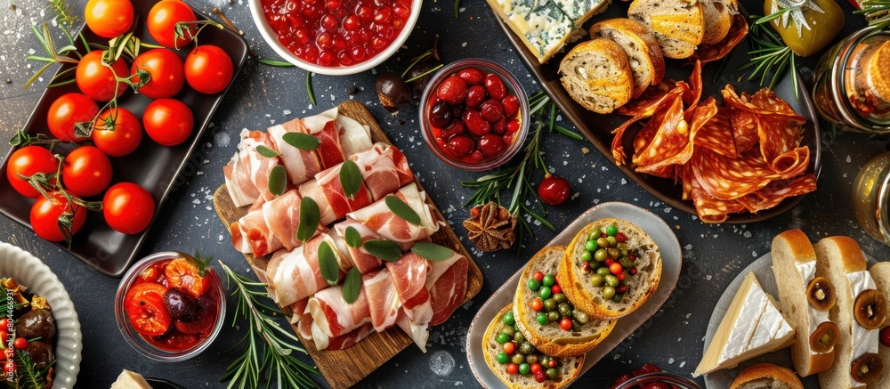Variety of Appetizers on Table Variety of Appetizers on Table