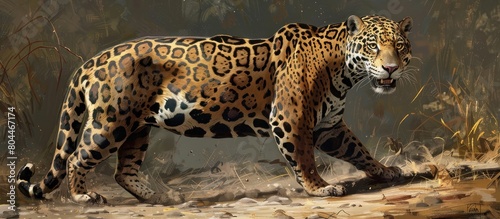 Leopard in Forest Painting