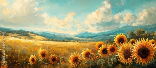 Sunflower Field Painting