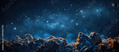 Starry Night Sky With Clouds
