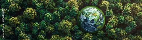 Planet Earth among green fresh nature Social media campaign exposing common greenwashing terms and what they really mean for the environment photo