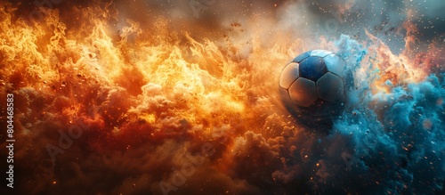 The sky is filled with flames and smoke around the soccer ball © RichWolf