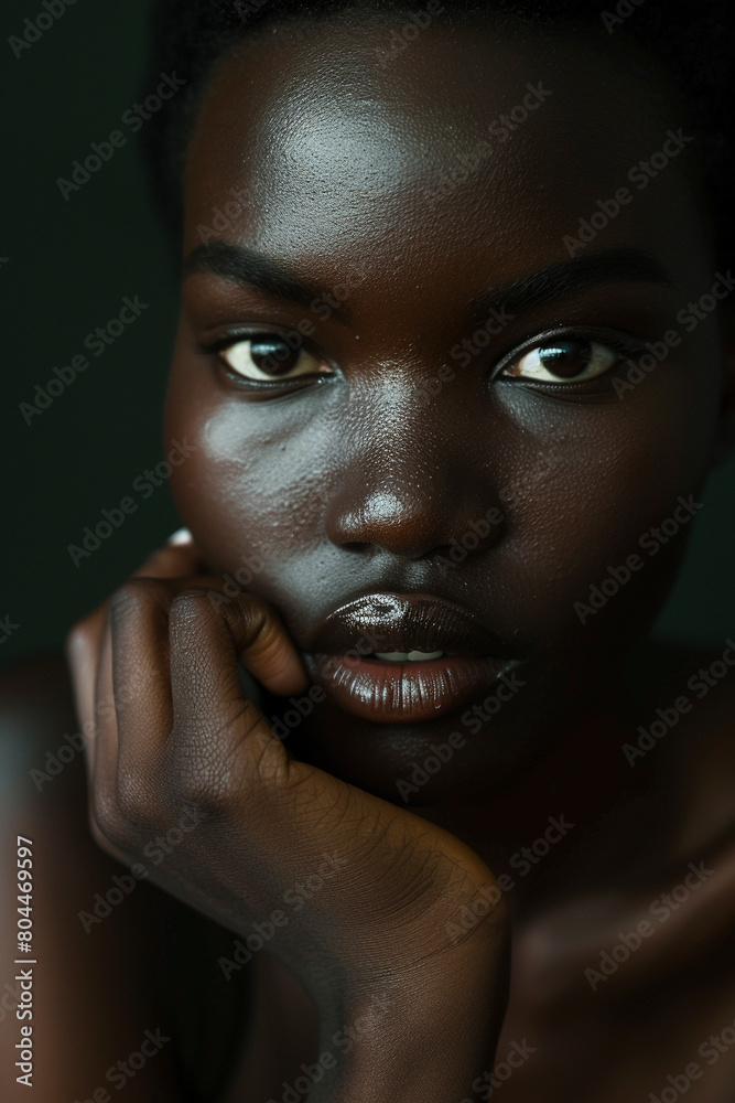 A professional Studio photo portrait of a gorgeously beautiful African woman and perfect skin A professional Studio photo portrait of a gorgeously beautiful African woman and perfect skin