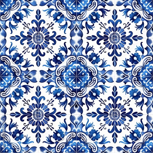 Portuguese Azulejo Seamless Tile Pattern

