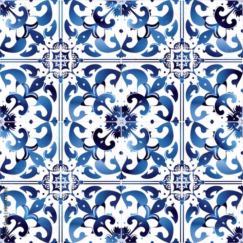 Portuguese Azulejo Seamless Tile Pattern

