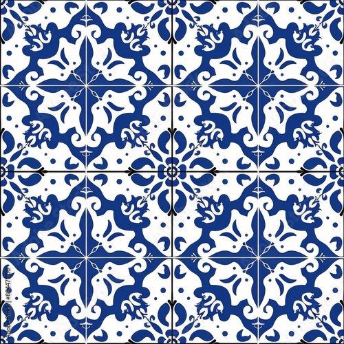 Portuguese Azulejo Seamless Tile Pattern

