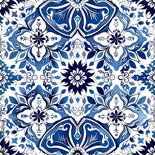 Portuguese Azulejo Seamless Tile Pattern


