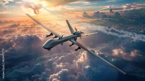 A combat drone launching from a concealed bunker, hidden within a mountainous region