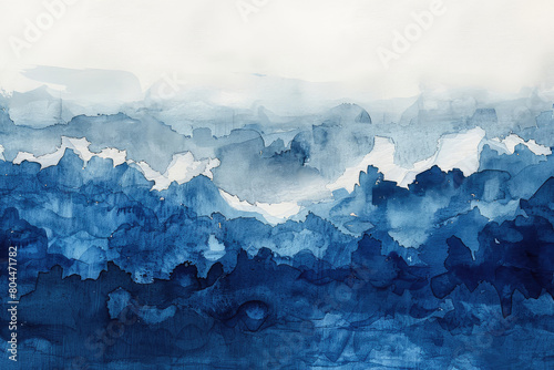 Wall mural, abstract blue watercolour. Created with Ai