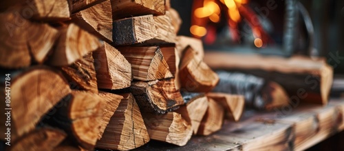 Pile of Wood on Wooden Table photo