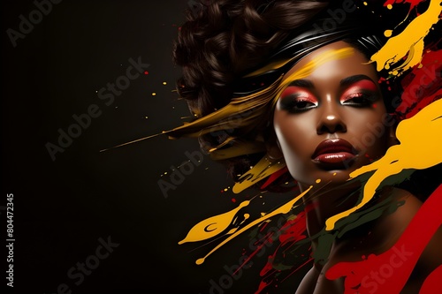 juneteenth background illustration with silhouette african woman. Juneteenth freedom day.	
