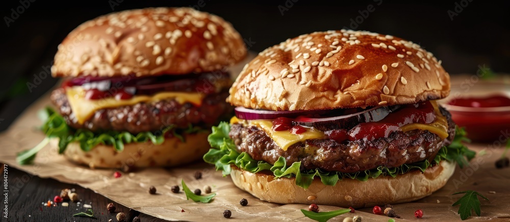Two Hamburgers on Paper Two Hamburgers on Paper