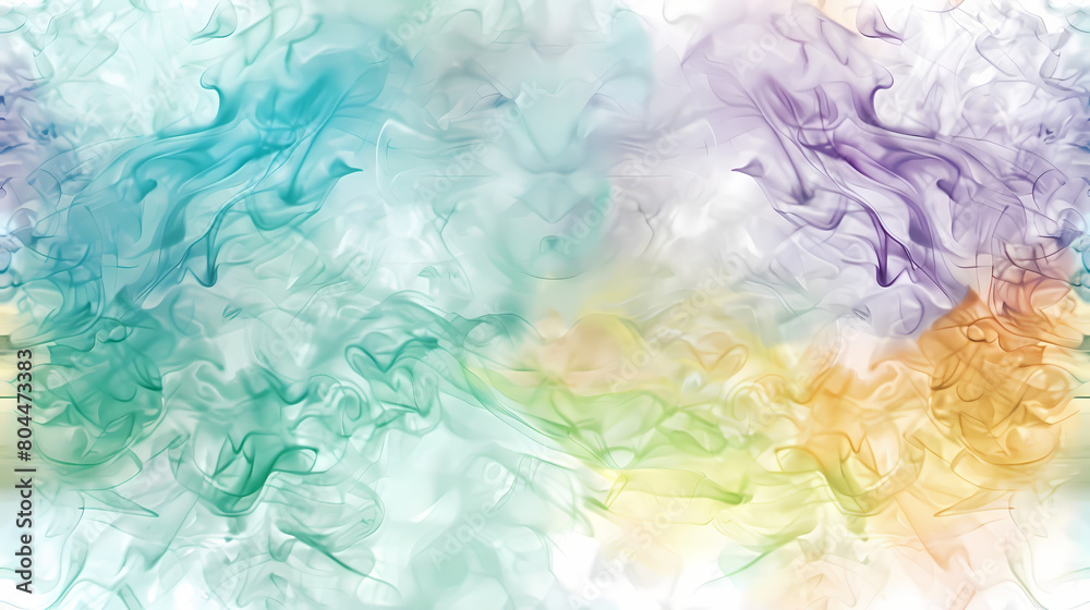 Abstract Pastel Colored Smoke Swirls on a White Background Abstract Pastel Colored Smoke Swirls on a White Background