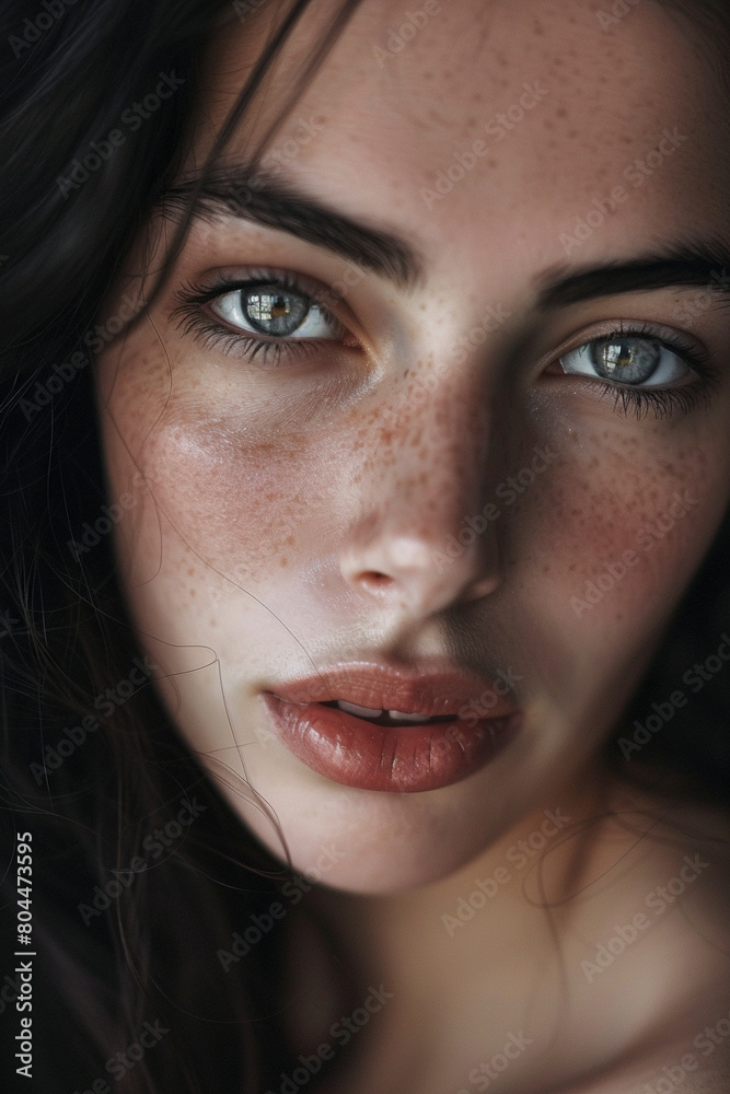 A professional Studio photo portrait of a gorgeously beautiful brunette woman and perfect skin A professional Studio photo portrait of a gorgeously beautiful brunette woman and perfect skin