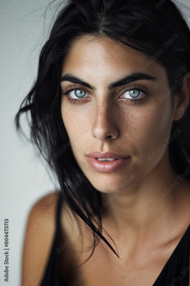 A professional Studio photo portrait of a gorgeously beautiful brunette woman and perfect skin A professional Studio photo portrait of a gorgeously beautiful brunette woman and perfect skin