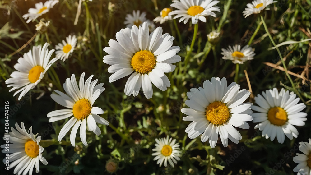 Leucanthemum vulgare, the ox-eye daisy, or oxeye daisy is widely cultivated and available as a perennial flowering ornamental plant for gardens and designed meadow landscapes
Leucanthemum vulgare, the ox-eye daisy, or oxeye daisy is widely cultivated and available as a perennial flowering ornamental plant for gardens and designed meadow landscapes