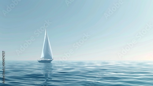 Sailing ship in sea water.