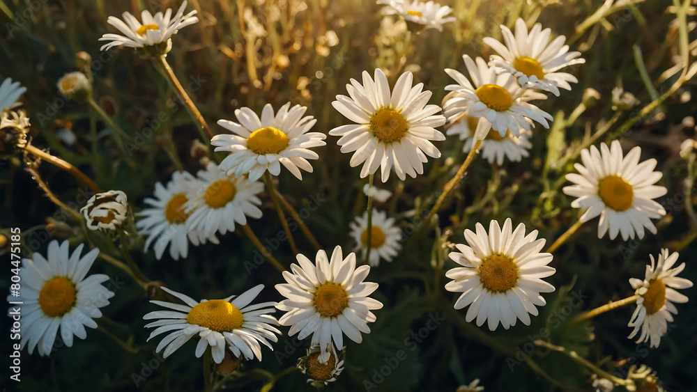 Leucanthemum vulgare, the ox-eye daisy, or oxeye daisy is widely cultivated and available as a perennial flowering ornamental plant for gardens and designed meadow landscapes
Leucanthemum vulgare, the ox-eye daisy, or oxeye daisy is widely cultivated and available as a perennial flowering ornamental plant for gardens and designed meadow landscapes