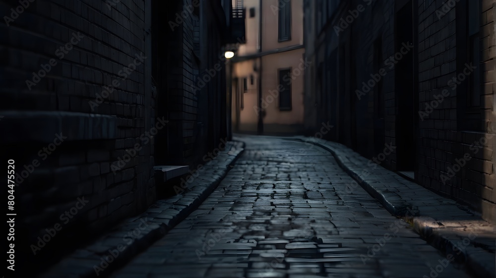 Dark empty street in old town. Cinematic Background Landscape. Dark empty street in old town. Cinematic Background Landscape.