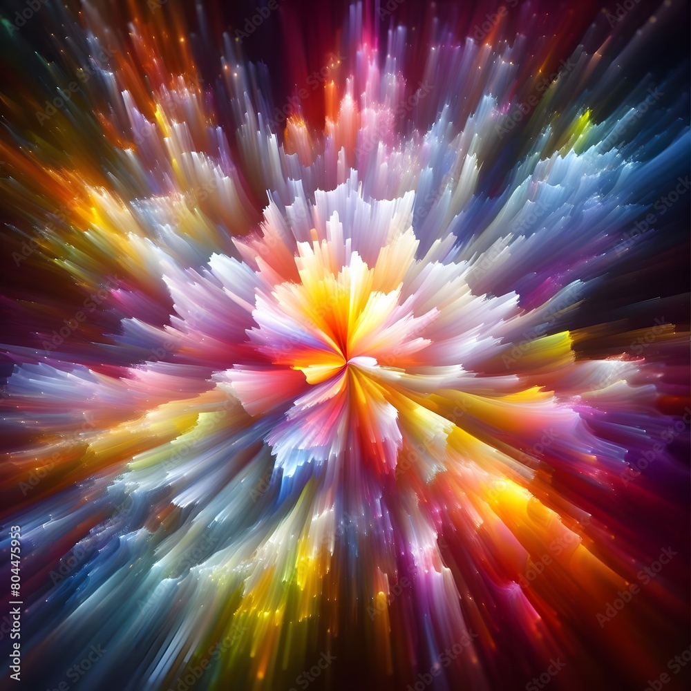 Obraz premium Prism Blossom with abstract colorful shapes colorful background