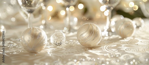 Elegant Table Setting With Crystal Decor and White Tablecloth