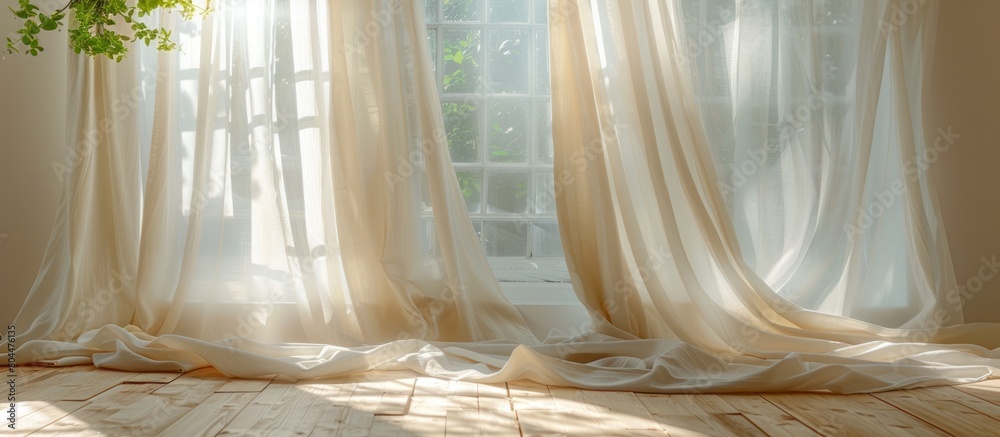 Room With Large Window and White Curtain Room With Large Window and White Curtain