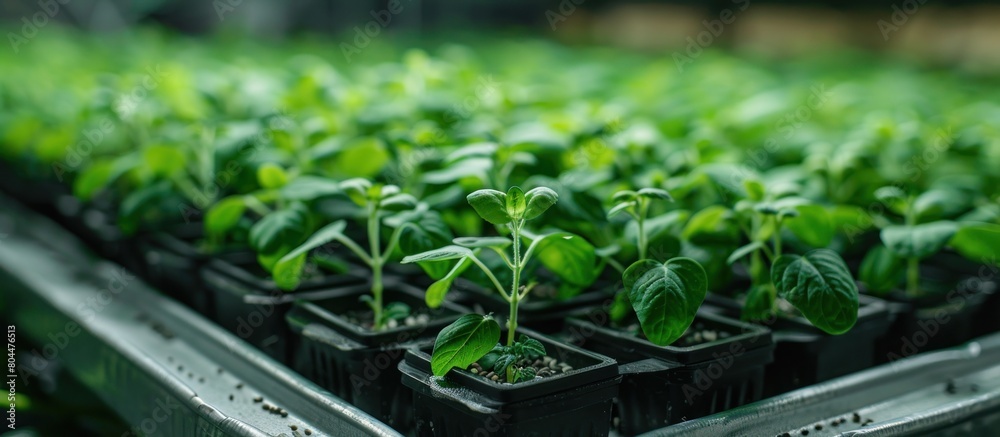 Lab-Grown Soybeans Sprouting in Plastic Trays Lab-Grown Soybeans Sprouting in Plastic Trays