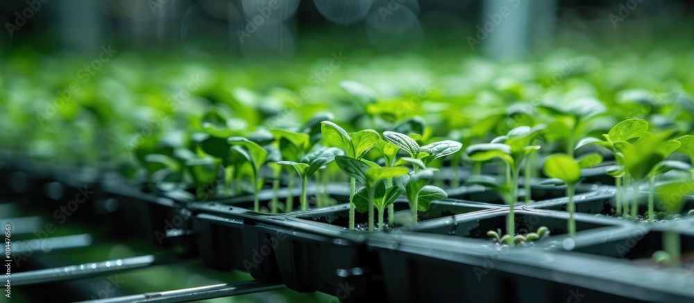 Group of Lab Grown Soybean Plants in Room Group of Lab Grown Soybean Plants in Room